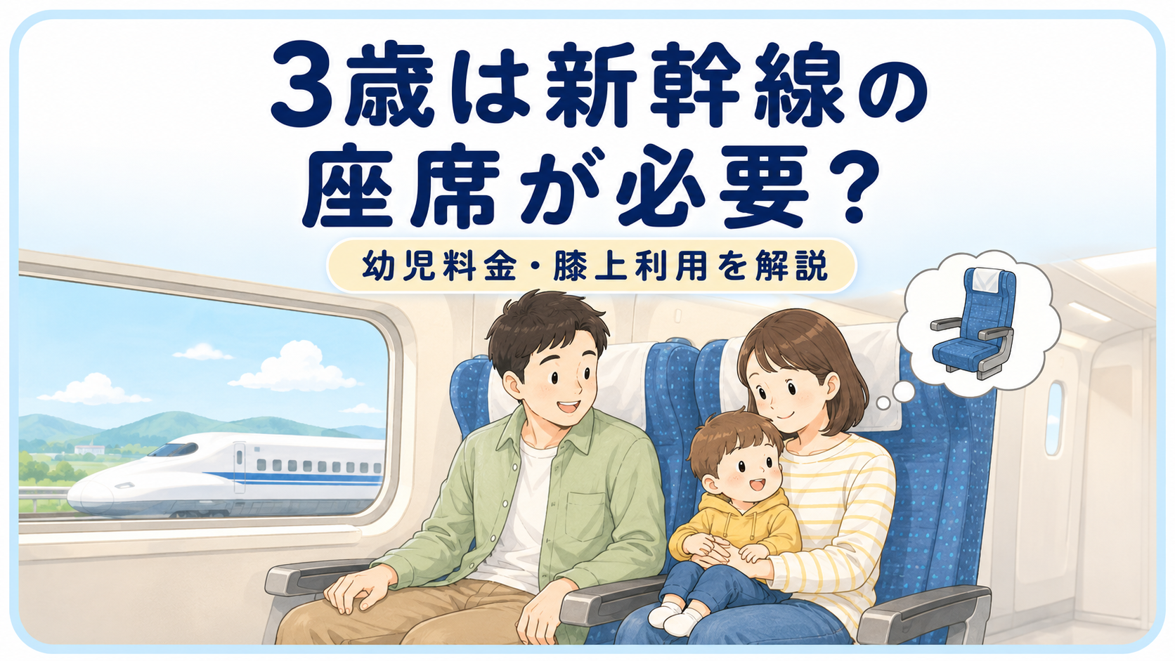 3歳は新幹線の座席が必要？幼児料金・指定席・膝上利用を解説