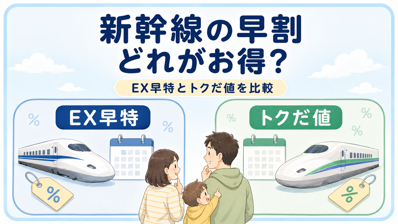 新幹線の早割はどれがお得?|EX早特とトクだ値を比較