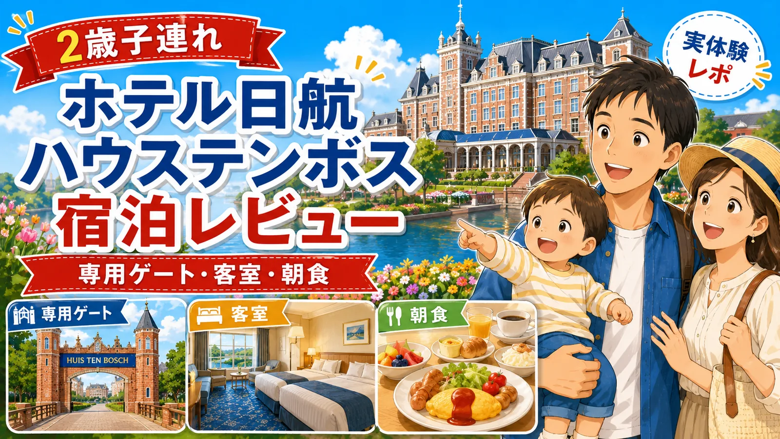 【2歳子連れ】ホテル日航ハウステンボス宿泊記｜専用ゲート・客室・朝食をレビュー